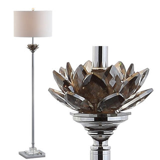 Amelia Lotus 59" Crystal / Metal LED Floor Lamp - JONATHAN Y