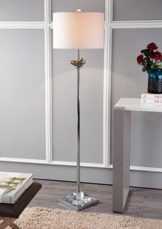 Amelia Lotus 59" Crystal / Metal LED Floor Lamp - JONATHAN Y