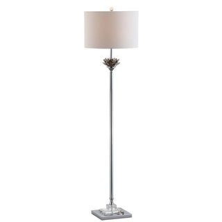 Amelia Lotus 59" Crystal / Metal LED Floor Lamp - JONATHAN Y