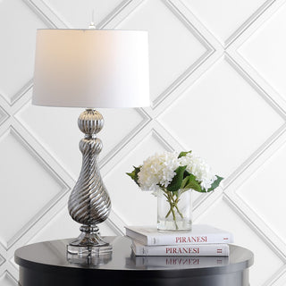 Murano 32" Swirled Crystal/Glass LED Table Lamp - JONATHAN Y