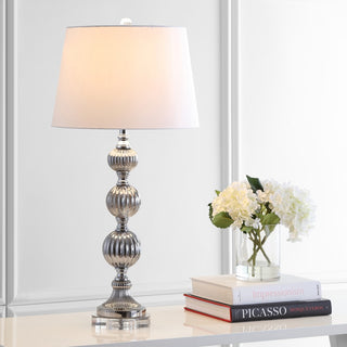 Vivienne 31" Triple Sphere Glass/Crystal LED Table Lamp - JONATHAN Y