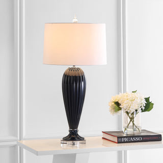 Delphine 32.5" Glass/Crystal LED Table Lamp - JONATHAN Y