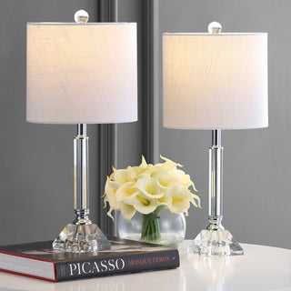 Dana 19.5" Crystal Column/Metal LED Table Lamp - JONATHAN Y