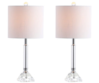 Dana 19.5" Crystal Column/Metal LED Table Lamp - JONATHAN Y