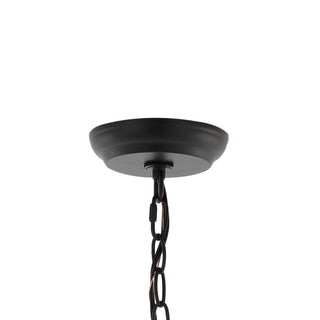 Glendale 6.75"  Farmhouse Industrial Iron/Glass Outdoor LED Pendant - JONATHAN Y