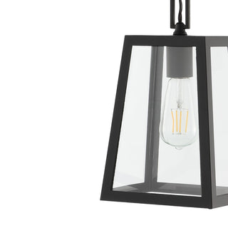 Glendale 6.75"  Farmhouse Industrial Iron/Glass Outdoor LED Pendant - JONATHAN Y