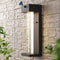Miranda 5.13" Modern Industrial Iron/Glass Seeded Glass with Dusk-to-Dawn Sensor Integrated LED Outdoor Sconce