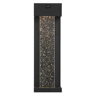 Miranda 5.13" Modern Industrial Iron/Glass Seeded Glass with Dusk-to-Dawn Sensor Integrated LED Outdoor Sconce - JONATHAN Y