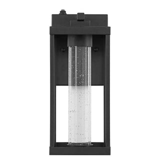 Juno 4.75" Industrial Vintage Iron/Glass Seeded Glass with Dusk-to-Dawn Sensor Integrated LED Outdoor Sconce - JONATHAN Y