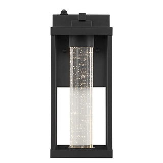 Juno 4.75" Industrial Vintage Iron/Glass Seeded Glass with Dusk-to-Dawn Sensor Integrated LED Outdoor Sconce - JONATHAN Y