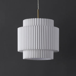 Boden 14.5" 1-Light Vintage Mid-Century Iron LED Pendant with Pleated Shade - JONATHAN Y