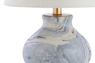 Holly 20.5" Marbleized Ceramic LED Table Lamp - JONATHAN Y
