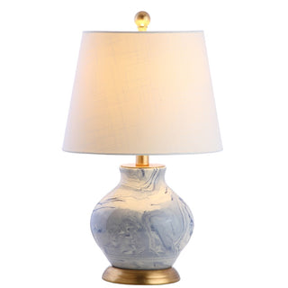 Holly 20.5" Marbleized Ceramic LED Table Lamp - JONATHAN Y