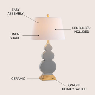 Carter 29" Ceramic/Resin LED Table Lamp - JONATHAN Y