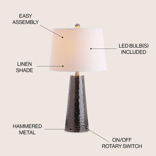 Wells 26" Hammered Metal LED Table Lamp - JONATHAN Y