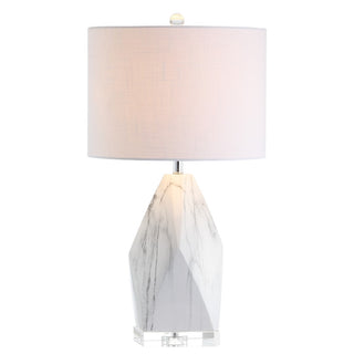 Oslo 25.5" Ceramic Marble/Crystal LED Table Lamp - JONATHAN Y