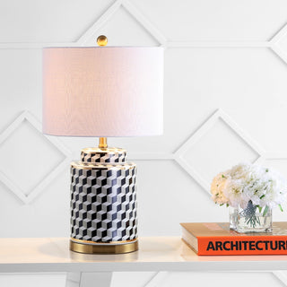 Ellie 24.5" Tumbling Block Ceramic/Metal LED Table Lamp - JONATHAN Y