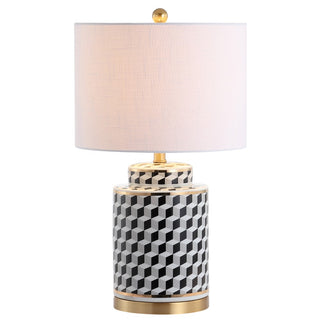 Ellie 24.5" Tumbling Block Ceramic/Metal LED Table Lamp - JONATHAN Y