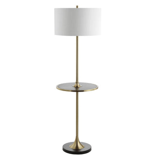 Luce 59" Metal/Wood LED Floor Lamp with Table - JONATHAN Y
