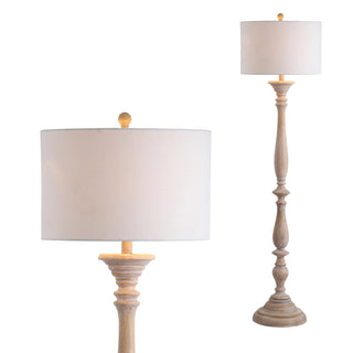 Trisha 61.5" Resin Spindle LED Floor Lamp - JONATHAN Y