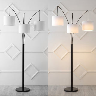 Barrie 78.5"  Mid-Century Modern Head-Adjustable Iron LED Arc Floor Lamp - JONATHAN Y