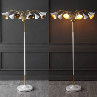 Vivian 61" 10-Light Mid-Century Modern Iron Medusa Multi Head LED Floor Lamp - JONATHAN Y