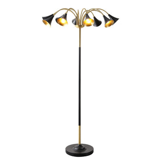 Vivian 61" 10-Light Mid-Century Modern Iron Medusa Multi Head LED Floor Lamp - JONATHAN Y