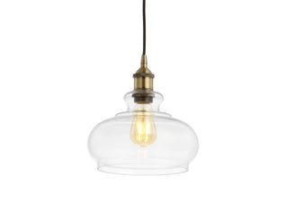 Wyatt 9.5" Adjustable Drop Pharmacy Metal/Glass LED Pendant - JONATHAN Y