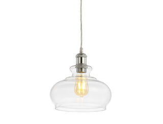 Wyatt 9.5" Adjustable Drop Pharmacy Metal/Glass LED Pendant - JONATHAN Y
