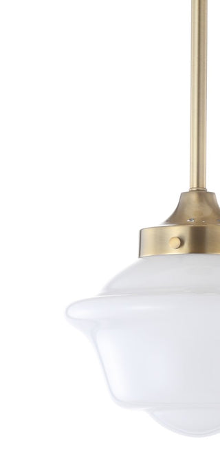 Kurtz School House Adjustable Drop Metal/Glass LED Pendant - JONATHAN Y