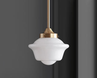 Kurtz School House Adjustable Drop Metal/Glass LED Pendant - JONATHAN Y