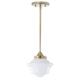 Kurtz School House Adjustable Drop Metal/Glass LED Pendant - JONATHAN Y