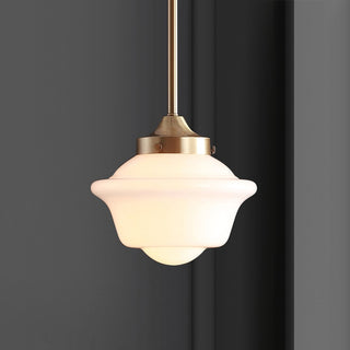Kurtz School House Adjustable Drop Metal/Glass LED Pendant - JONATHAN Y