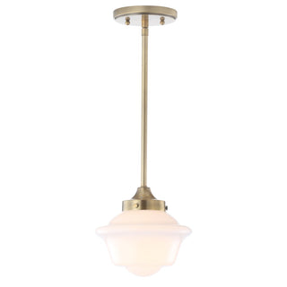 Kurtz School House Adjustable Drop Metal/Glass LED Pendant - JONATHAN Y