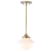 Kurtz School House Adjustable Drop Metal/Glass LED Pendant