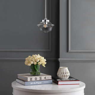 Kurtz School House Adjustable Drop Metal/Glass LED Pendant - JONATHAN Y