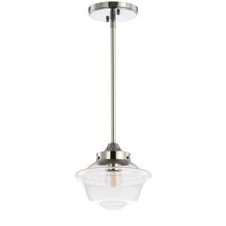 Kurtz School House Adjustable Drop Metal/Glass LED Pendant - JONATHAN Y