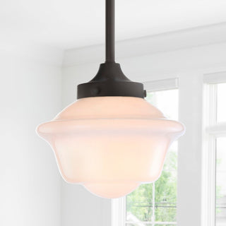 Kurtz School House Adjustable Drop Metal/Glass LED Pendant