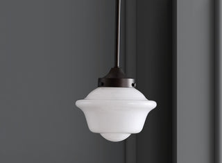 Kurtz School House Adjustable Drop Metal/Glass LED Pendant - JONATHAN Y