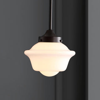 Kurtz School House Adjustable Drop Metal/Glass LED Pendant - JONATHAN Y