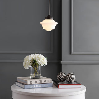 Kurtz School House Adjustable Drop Metal/Glass LED Pendant