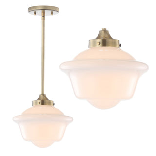 Kurtz School House Adjustable Drop Metal/Glass LED Pendant
