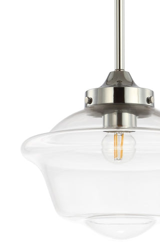 Kurtz School House Adjustable Drop Metal/Glass LED Pendant