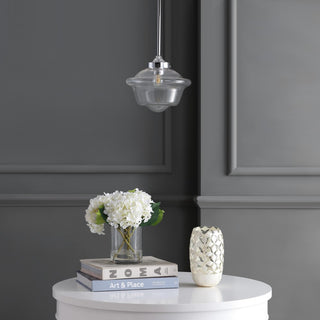Kurtz School House Adjustable Drop Metal/Glass LED Pendant