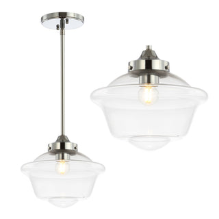 Kurtz School House Adjustable Drop Metal/Glass LED Pendant