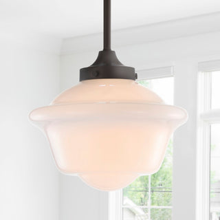 Kurtz School House Adjustable Drop Metal/Glass LED Pendant