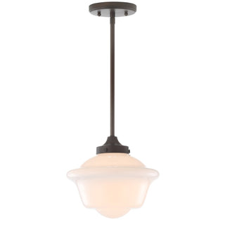 Kurtz School House Adjustable Drop Metal/Glass LED Pendant