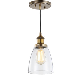 Cleo 5.5" Adjustable Metal/Glass LED Pendant - JONATHAN Y