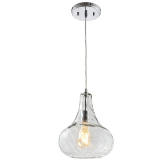 Ferano 9" Adjustable Metal/Glass LED Pendant - JONATHAN Y