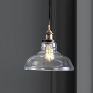 Litchfield 11" Farmhouse Metal/Glass LED Pendant - JONATHAN Y